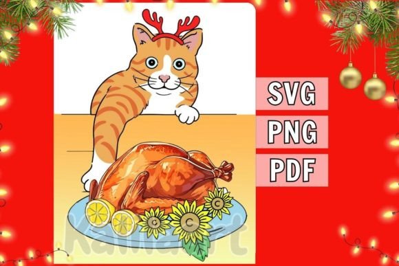 Christmas Cat SVG Clipart for Creative Crafts and Graphics