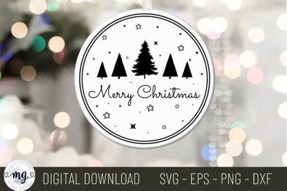 Christmas Round Sign SVG Design for Creative Crafts