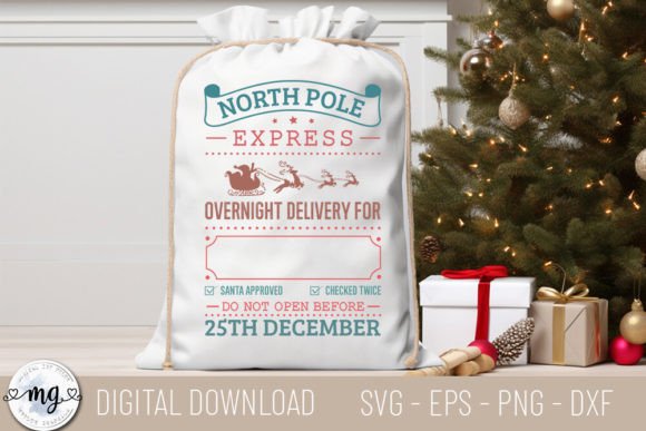 Christmas Santa Sack SVG Design for Crafts & Graphics
