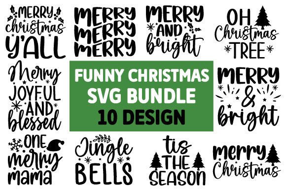 Funny Christmas Svg Design Bundle for Crafts and Graphics