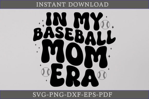 In My Baseball Mom Era Retro SVG Shirt for Graphics & Crafts