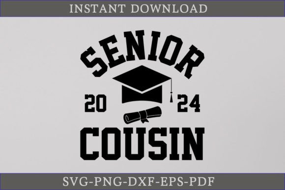 Senior Cousin 2024 Graduate Shirt SVG for Graphics and Crafts